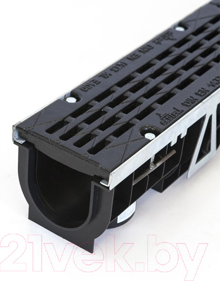 Изображение товара Лоток водоотводный Ecoteck 100.125 h125 / ДИ 09405000 (с решеткой)