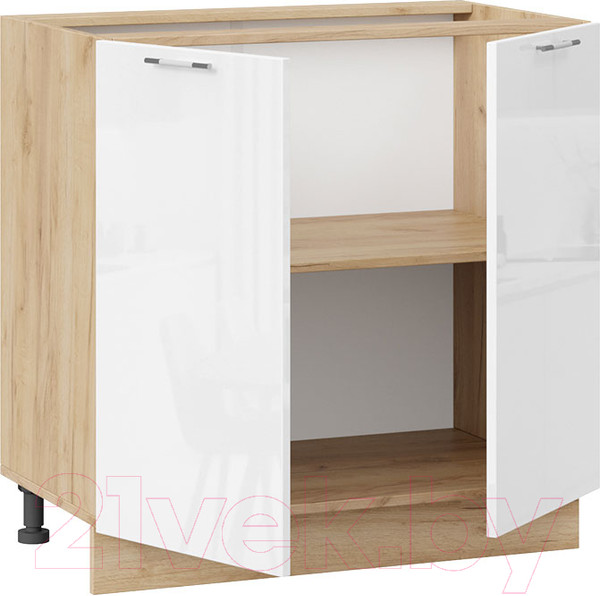 Изображение товара Шкаф-стол кухонный ТриЯ Весна 1Н8 (дуб крафт золотой/белый глянец)