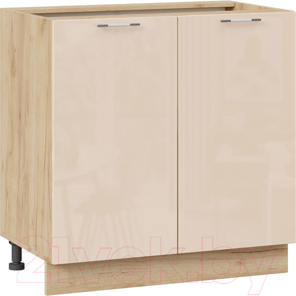 Изображение товара Шкаф-стол кухонный ТриЯ Весна 1Н8 (дуб крафт золотой/ваниль глянец)