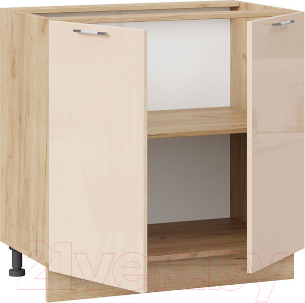 Изображение товара Шкаф-стол кухонный ТриЯ Весна 1Н8 (дуб крафт золотой/ваниль глянец)
