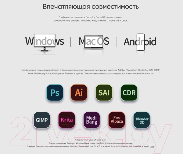 Изображение товара Графический планшет XP-Pen Deco LW (черный)