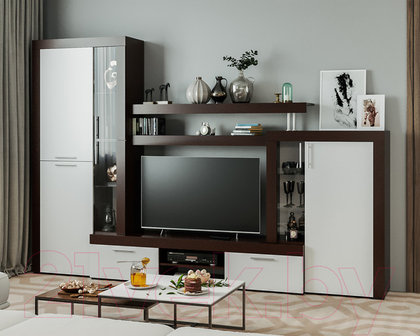 Изображение товара Стенка Mebel-Ars Мартин (венге цаво/белый)