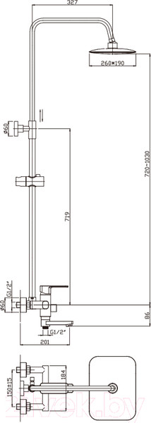 Изображение товара Душевая система со смесителем Haiba HB2402