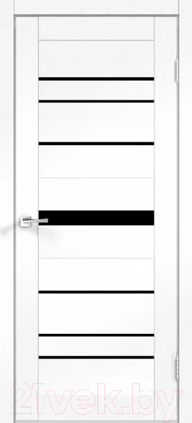 Изображение товара Дверь межкомнатная Velldoris SoftTouch Xline 10 60x200 (ясень белый структурный/лакобель черный)