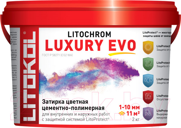 Изображение товара Фуга цементная Litokol Litochrom Luxury Evo LLE.135_2 (2кг, антрацит)