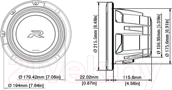 Изображение товара Головка сабвуфера Alpine R2-W8D2