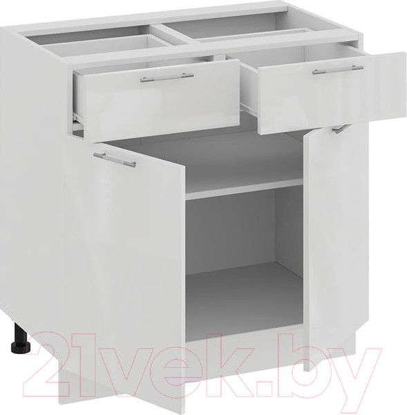 Изображение товара Шкаф-стол кухонный ТриЯ Весна 1Н8Я1 (белый/белый глянец)