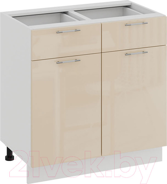 Изображение товара Шкаф-стол кухонный ТриЯ Весна 1Н8Я1 (белый/ваниль глянец)