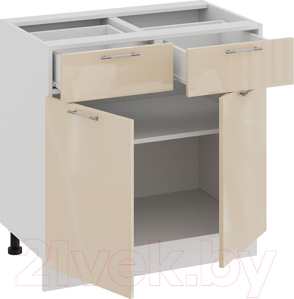 Изображение товара Шкаф-стол кухонный ТриЯ Весна 1Н8Я1 (белый/ваниль глянец)