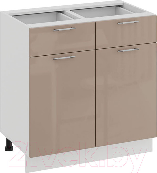 Изображение товара Шкаф-стол кухонный ТриЯ Весна 1Н8Я1 (белый/кофе с молоком)