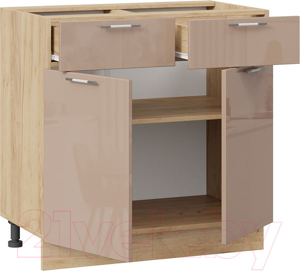 Изображение товара Шкаф-стол кухонный ТриЯ Весна 1Н8Я1 (дуб крафт золотой/кофе с молоком)