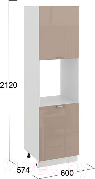 Изображение товара Шкаф-пенал кухонный ТриЯ Весна 1П6 (белый/кофе с молоком)