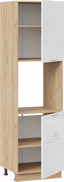 Изображение товара Шкаф-пенал кухонный ТриЯ Весна 1П6 (дуб крафт золотой/белый глянец)
