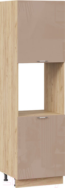 Изображение товара Шкаф-пенал кухонный ТриЯ Весна 1П6 (дуб крафт золотой/кофе с молоком)