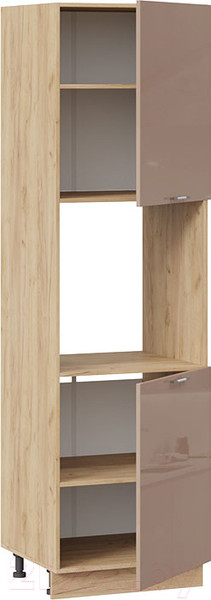 Изображение товара Шкаф-пенал кухонный ТриЯ Весна 1П6 (дуб крафт золотой/кофе с молоком)