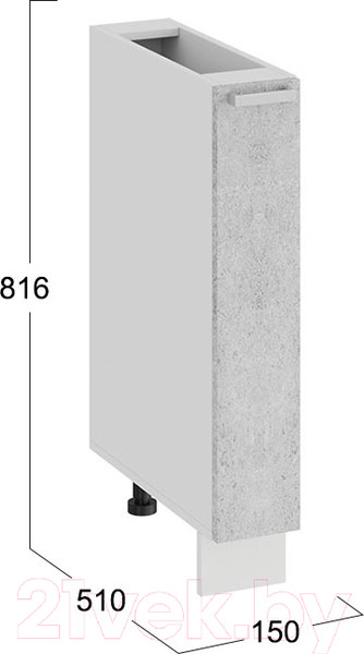 Изображение товара Шкаф карго ТриЯ Гранита 1Н15К (белый/бетон снежный)