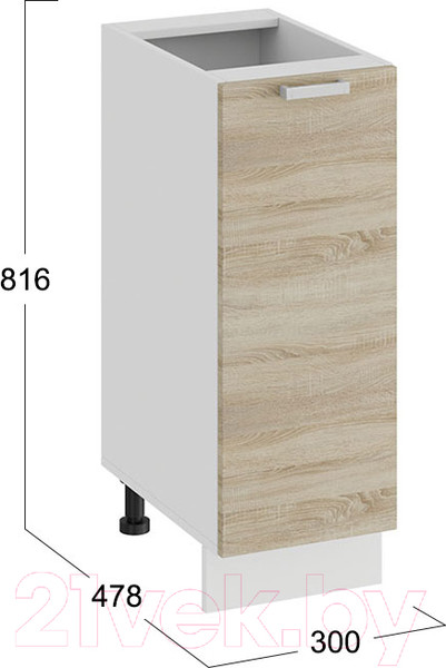 Изображение товара Шкаф-стол кухонный ТриЯ Гранита 1Н3 (белый/дуб сонома)