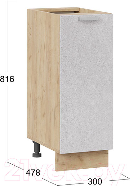 Изображение товара Шкаф-стол кухонный ТриЯ Гранита 1Н3 (дуб крафт золотой/бетон снежный)