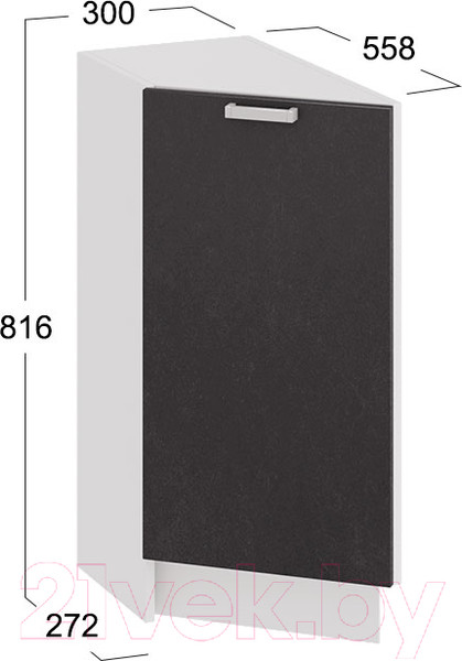 Изображение товара Шкаф-стол кухонный ТриЯ Гранита 1Н3Т (белый/бетон графит)