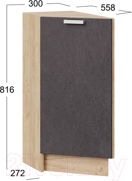 Изображение товара Шкаф-стол кухонный ТриЯ Гранита 1Н3Т (дуб крафт золотой/бетон графит)