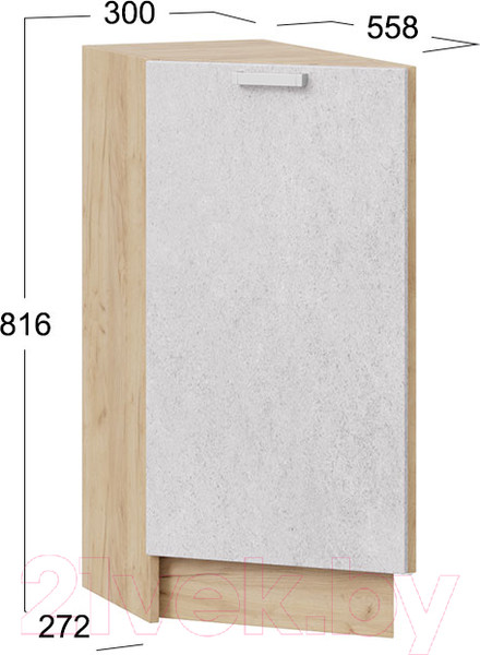 Изображение товара Шкаф-стол кухонный ТриЯ Гранита 1Н3Т (дуб крафт золотой/бетон снежный)