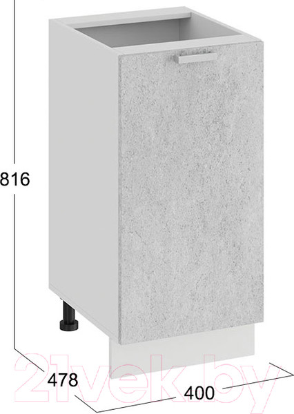 Изображение товара Шкаф-стол кухонный ТриЯ Гранита 1Н4 (белый/бетон снежный)