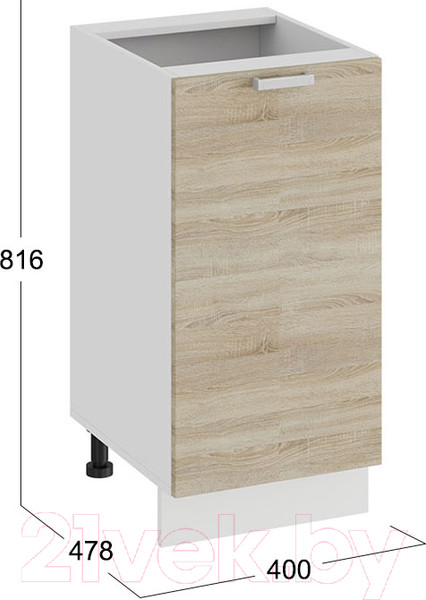 Изображение товара Шкаф-стол кухонный ТриЯ Гранита 1Н4 (белый/дуб сонома)