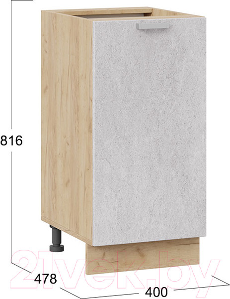 Изображение товара Шкаф-стол кухонный ТриЯ Гранита 1Н4 (дуб крафт золотой/бетон снежный)