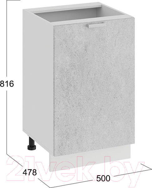 Изображение товара Шкаф-стол кухонный ТриЯ Гранита 1Н5 (белый/бетон снежный)