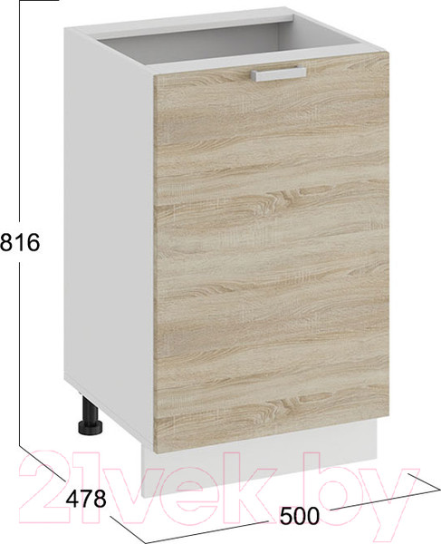 Изображение товара Шкаф-стол кухонный ТриЯ Гранита 1Н5 (белый/дуб сонома)