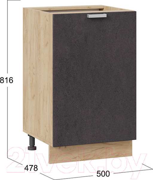 Изображение товара Шкаф-стол кухонный ТриЯ Гранита 1Н5 (дуб крафт золотой/бетон графит)