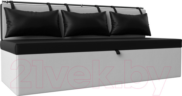 Изображение товара Скамья кухонная мягкая Лига Диванов Метро 40 / 58903 (экокожа, черный/белый)