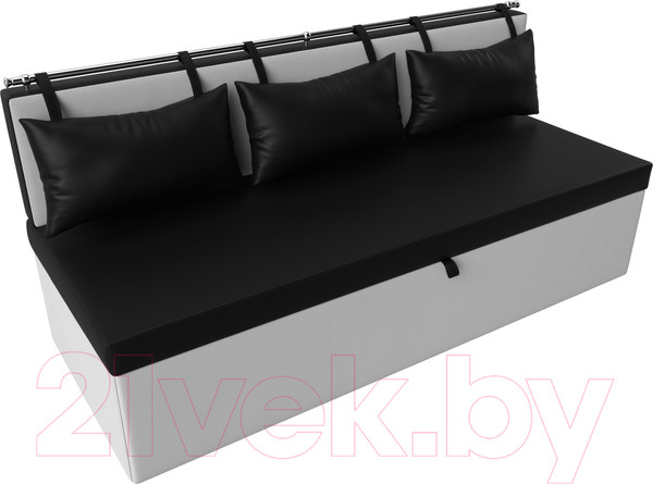 Изображение товара Скамья кухонная мягкая Лига Диванов Метро 40 / 58903 (экокожа, черный/белый)