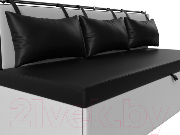 Изображение товара Скамья кухонная мягкая Лига Диванов Метро 40 / 58903 (экокожа, черный/белый)