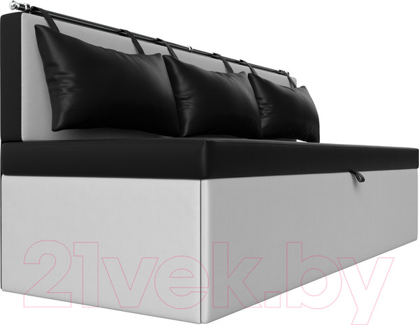 Изображение товара Скамья кухонная мягкая Лига Диванов Метро 40 / 58903 (экокожа, черный/белый)
