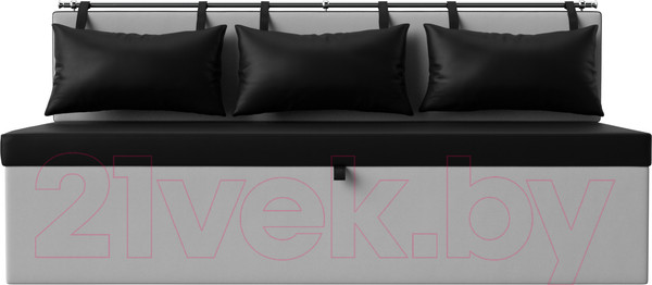 Изображение товара Скамья кухонная мягкая Лига Диванов Метро 40 / 58903 (экокожа, черный/белый)