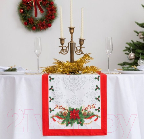 Изображение товара Дорожка на стол Этель Рождественский балл / 3629029 (40x147)