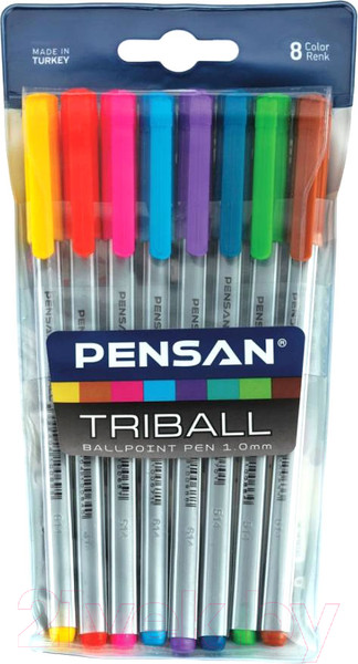 Изображение товара Набор шариковых ручек Pensan Triball 1003/PVC8