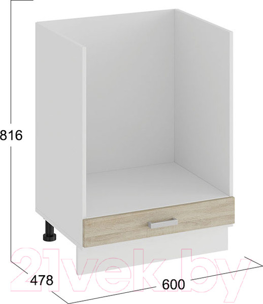 Изображение товара Шкаф под духовку ТриЯ Гранита 1Н6Б (белый/дуб сонома)