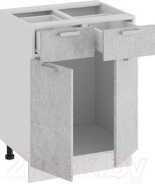 Изображение товара Шкаф-стол кухонный ТриЯ Гранита 1Н6Я1 (белый/бетон снежный)