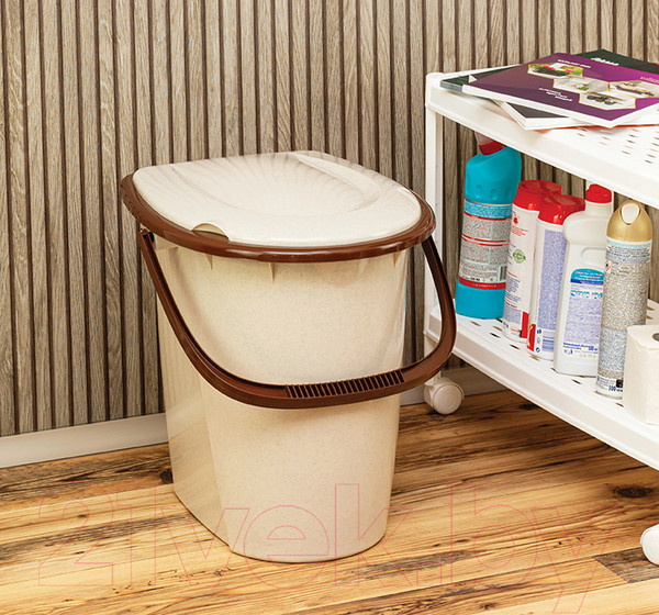 Изображение товара Ведро-туалет Idea М2460 (бежевый мрамор)