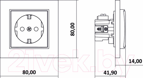 Изображение товара Розетка Karlik Schuko 12MGP-1sp 2P+Z (черный матовый)