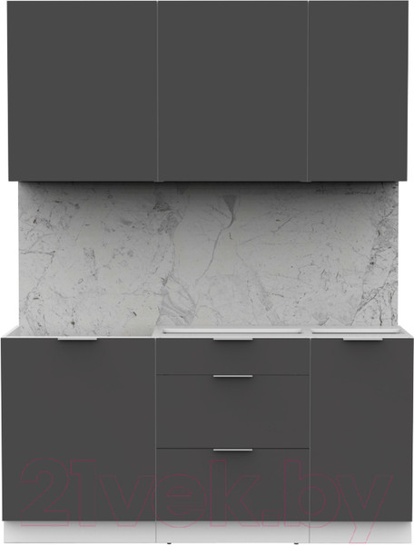 Изображение товара Кухонный гарнитур Интермебель Микс Топ-2 1.6м без столешницы (графит серый)
