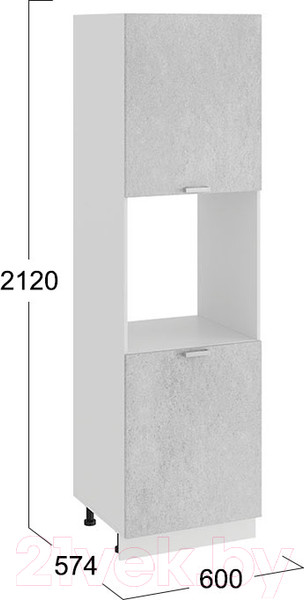 Изображение товара Шкаф-пенал кухонный ТриЯ Гранита 1П6 (белый/бетон снежный)