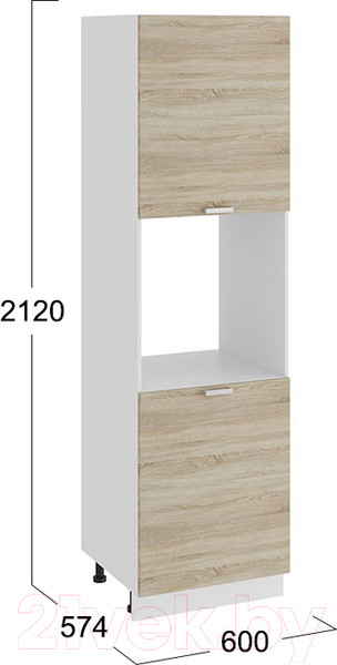 Изображение товара Шкаф-пенал кухонный ТриЯ Гранита 1П6 (белый/дуб сонома)