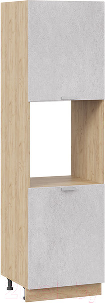 Изображение товара Шкаф-пенал кухонный ТриЯ Гранита 1П6 (дуб крафт золотой/бетон снежный)