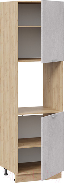 Изображение товара Шкаф-пенал кухонный ТриЯ Гранита 1П6 (дуб крафт золотой/бетон снежный)