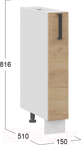 Изображение товара Шкаф карго ТриЯ Детройт 1Н15К (белый/дуб крафт золотой)