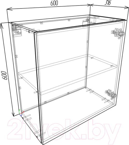 Изображение товара Шкаф навесной для кухни Eligard Urban ШН 60/60 (белый)