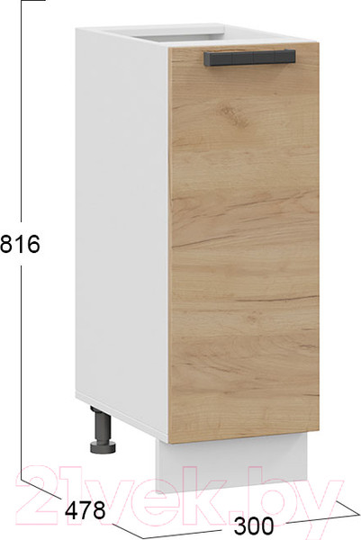 Изображение товара Шкаф-стол кухонный ТриЯ Детройт 1Н3 (белый/дуб крафт золотой)